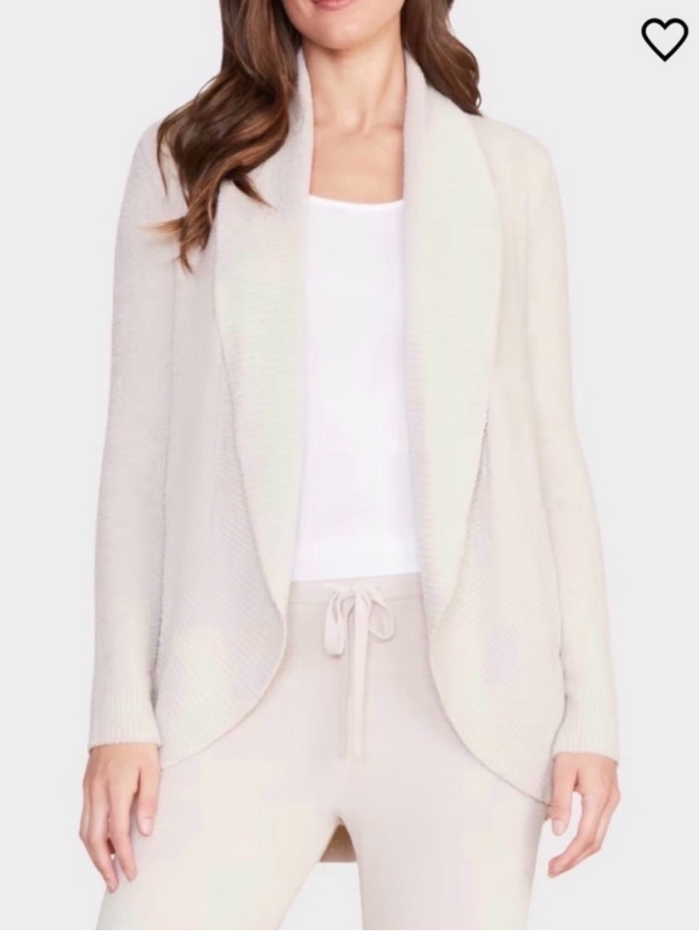 Barefoot Dreams Taupe Open-Front Draped Cardigan - NWT Size Small